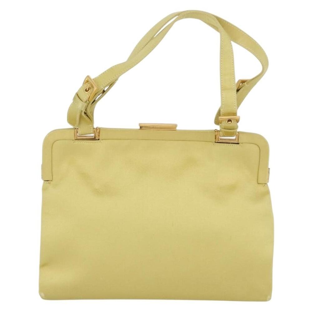 Prada Satin Tote Bag Yellow Gold